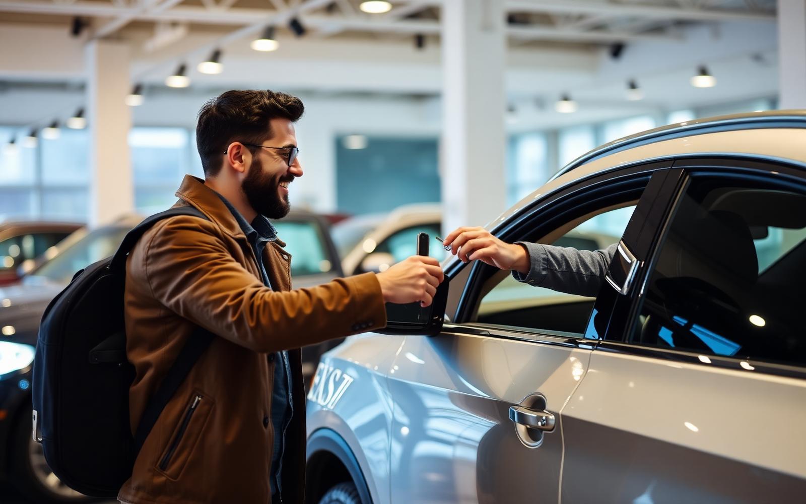 Client primind cheile mașinii la NYK Automobile